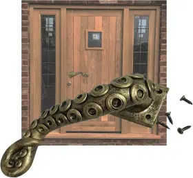 Ouzrpuo 793127844014 Vintage Octopus Door Handle Cool Tentacle Home Decor 8.3 Inch Resin Brass