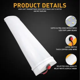 Wwd-lrk-45551 Oxilam Pair Led Ceiling Fixture Dome Light For Camper Trailer Rv Marine Lamp Bulb Super #2