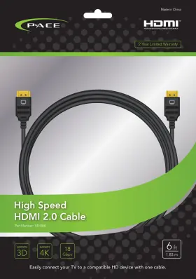 115-006 Pacific Rim Ltd 115 006 Pace 6ft Hdmi Cable 115-006 Pacific Rim Ltd 115 006 Pace 6ft Hdmi Cable