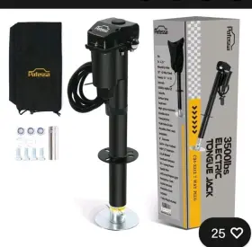 C24-3212 Pafessa 3500lbs Lift Capacity Electric A-frame Trailer Tongue Jack With 7 Way Plug 12v