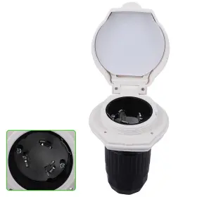 Pa16016ra760f Parautostore 50 Amp 125v/250 Power Cord Twist Electrical Lock In White Boat Rv Marine Inlet Pa16016ra760f Parautostore 50 Amp 125v/250 Power Cord Twist Electrical Lock In White Boat Rv Marine Inlet