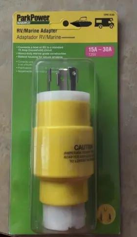 Pa1530 Park Power Rv Marine Adapter Plug 15a-30a 125v