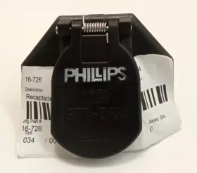 16-726 Philips Phillips Heavy Duty Qcs Sta-dry 7-way Trailer Plug Receptacle With Pins