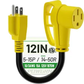Ml-15-50a Powgrn Rv 50 Amp To 110 Adapter 12 Inch Heavy Duty 10/3 Gauge Electrical A Ml-15-50a Powgrn Rv 50 Amp To 110 Adapter 12 Inch Heavy Duty 10/3 Gauge Electrical A