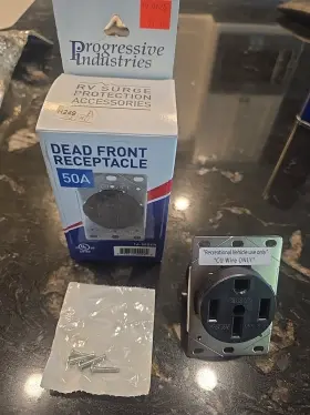 14-50dfr Progressive Industries Trailer Camper 50 Amp Power Receptacle Mounting Plate