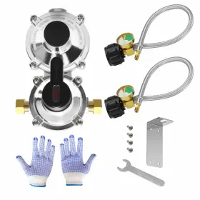 Lu2014001 Qieoyk Rv Propane Regulator 2 Tank Hoses 2-stage Auto Changeover F Lu2014001 Qieoyk Rv Propane Regulator 2 Tank Hoses 2-stage Auto Changeover F
