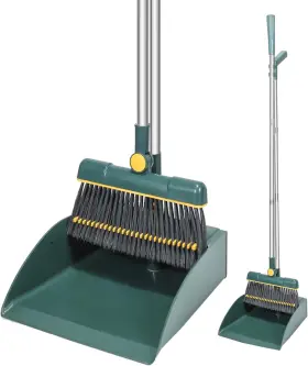 Qiojirmu 755539401216 Broom With Dustpan Combo Set 180 Rotating Long Handle And Dust Green Qiojirmu 755539401216 Broom With Dustpan Combo Set 180 Rotating Long Handle And Dust Green