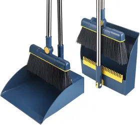 Bes-001 Qiojirmu Broom And Dustpan Set For Home With 33 Inch Long Green