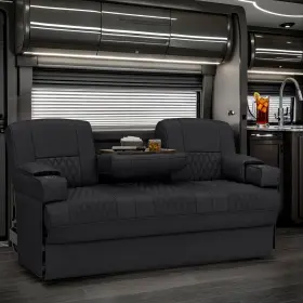 99-2931sl-il112-7174 Qualitex Gravitas Sl With Console Rv Sofa Bed 74 Inch Wide Black