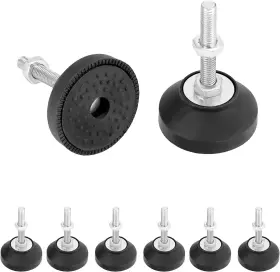 Dg8946 Qwork M8 Thread Rubber Furniture Leveling Feet 8pcs Adjustable Black