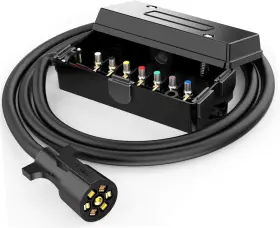 6ft-jb-blk R And P Carriages 7 Way Plug Inline Pre-wired Trailer Black Cord With Junction Box 6 Ft Wiring Cable #2 6ft-jb-blk R And P Carriages 7 Way Plug Inline Pre-wired Trailer Black Cord With Junction Box 6 Ft Wiring Cable #2