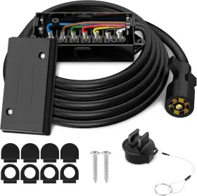 6ft-jb-blk R And P Carriages 7 Way Plug Inline Pre-wired Trailer Black Cord With Junction Box 6 Ft Wiring Cable 6ft-jb-blk R And P Carriages 7 Way Plug Inline Pre-wired Trailer Black Cord With Junction Box 6 Ft Wiring Cable