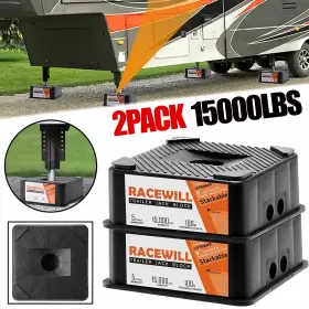 Rw-11036002 Racewill 2pcs 15000lbs Trailer Jack Block Stabilizer Blocks Levelers For Rv Camper Safety Rw-11036002 Racewill 2pcs 15000lbs Trailer Jack Block Stabilizer Blocks Levelers For Rv Camper Safety