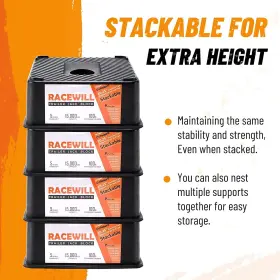 Rw-11036003ya Racewill 4x 15000lbs Trailer Jack Block Stabilizer Blocks Levelers For Rv Camper #3 Rw-11036003ya Racewill 4x 15000lbs Trailer Jack Block Stabilizer Blocks Levelers For Rv Camper #3