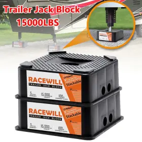 Rw-11036013 Racewill 2x Trailer Jack Block Stabilizer Blocks 15000lbs Levelers For Rv Camper Rw-11036013 Racewill 2x Trailer Jack Block Stabilizer Blocks 15000lbs Levelers For Rv Camper