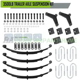 55852 Racingcarpartshome 3500lb Tandem Trailer Axle Suspension Kit 4 Leaf Springs U-bolt And Hanger