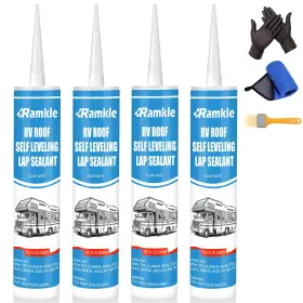 Sealant-4 Ramkle Rv Roof Sealant Self-leveling Lap White 10 Oz - 4 Pack