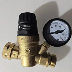 Wpr-03 Recpro Brass Water Pressure Regulator Valve Knob Rv Plumbing Hookup Hardware With Gauge