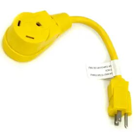 Red460011 Red Hound Auto Rv 30 Amp To 110v Adapter Plug 15a Male 30a Female Camper Power Yellow Red460011 Red Hound Auto Rv 30 Amp To 110v Adapter Plug 15a Male 30a Female Camper Power Yellow