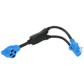 R10984ed399hare Redhare Rv Power Cord Adapter Y Split 1 50 Amp Female To Each 30a And 15a Male Plugs