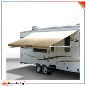 R17845ed321hare Redhare 8ft Rv Awning Fabric 20 Feet Length Camper Replacement Shade Yellow