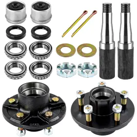Rn-5x45h-2k Rigsnparts Rn-sp17584x2 Trailer Idler Hub Kit 5 On 4.5 3500lb #84 Spindle Set Kits Bolt Round Rn-5x45h-2k Rigsnparts Rn-sp17584x2 Trailer Idler Hub Kit 5 On 4.5 3500lb #84 Spindle Set Kits Bolt Round