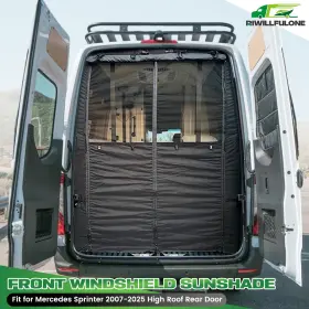 Roc1784 Riwillfulone4 Van Bug Screen For 2007-on Mercedes Sprinter High Roof Rear Door Mosquito Net