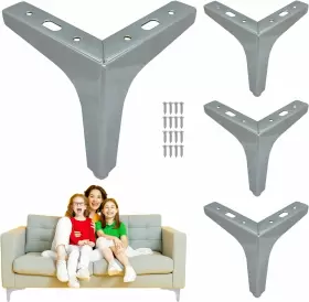 Trp15-c Roaltex Colombia Sas Silver Chrome Metal Furniture Legs Feet Set Of 4 6 Inch / 15 Cm