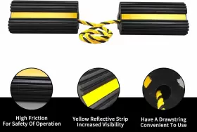 18010 Roblock Heavy Duty Wheel Chocks Rubber Block Non-slip Base With Nylon 2pack #3