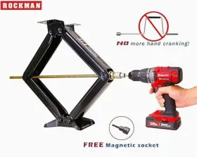 26010 Rockman Rv Stabilizer Leveling Scissor Jacks With Socket And Level 24 Inch 5000lbs Set 2 #2