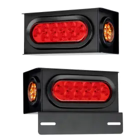 Wd-038 Runbaitoo 2pcs Steel Trailer Light Boxes Housing Kit With 6-inch Oval Led Tai