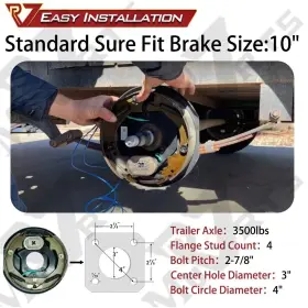 Eb10sahbp Rv Murts 1 Pair Trailer Brake Assembly 10 Inch X2-1/4 And 5 On 4.5 Hub Drum Kit 3500lbs Axle #3 Eb10sahbp Rv Murts 1 Pair Trailer Brake Assembly 10 Inch X2-1/4 And 5 On 4.5 Hub Drum Kit 3500lbs Axle #3