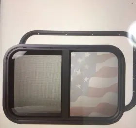 Rvwind-0651-0732 Rv Murts Window 24x15 Inch H Tinted Slide Camper With Trim Ring And Screen