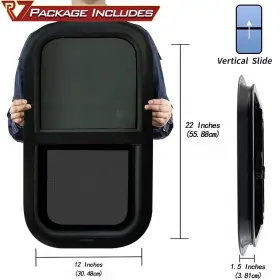 Rvwindows12-1 Rv Murts 12 Inch W X22 H Vertical Slide Window With Trim For Trailer Entry Door Dot Certified #3