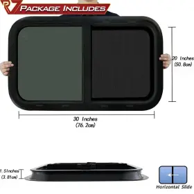 Rvwindows3020-1 Rv Murts Horizontal Slide Window 30 Inch Wx 20 H With Trim Ring Trailer Tempered Glass #3 Rvwindows3020-1 Rv Murts Horizontal Slide Window 30 Inch Wx 20 H With Trim Ring Trailer Tempered Glass #3
