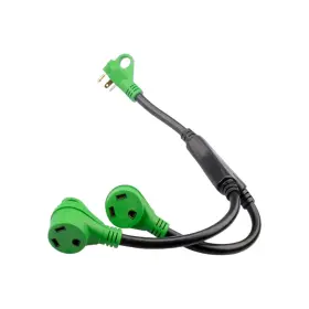 Tt30 Rvguard 608571736061 Rv Y Adapter Cord With Handle 30 Amp Male Plug To Two Outlets