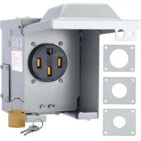 Rg-rm50dfpb Rvguard Ev 50 Amp 125/250 Volt Power Outlet Box Enclosed Lockable Weatherpro Rg-rm50dfpb Rvguard Ev 50 Amp 125/250 Volt Power Outlet Box Enclosed Lockable Weatherpro