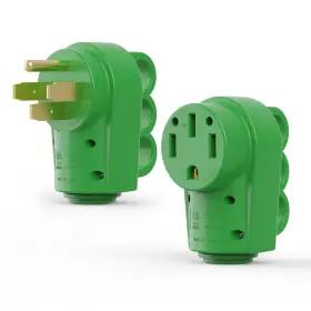Rged-50k Rvguard 50a Rv Plug Kit Nema 1450p/1450r 125/250v With Disconnect Handle Green