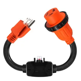 Bh1530l Rvhouse Rv 30a To 15a Adapter With Circuit Breaker 18in Twist Lock Tt30r 515p Etl