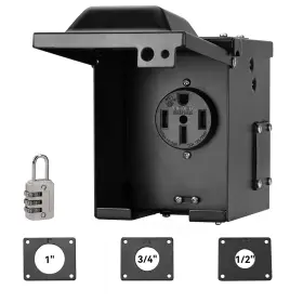 Rpol50-bn2 Rvingpro Pre-drilled 50 Amp Rv Outlet Box 125/250v Nema 14-50r Enclose