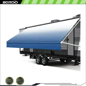 Sct178k304ds25 Scitoo Rv Awning Fabric 8ft Blue 14ft Camper Trailer Replacement