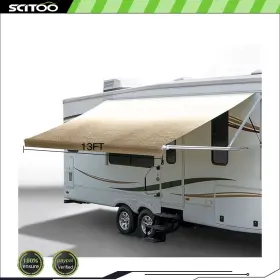 Sct178k314ds35 Scitoo 13ft Fabric 12.1ft Rv Awning Replacement Vinyl Duty Weatherproof Yellow