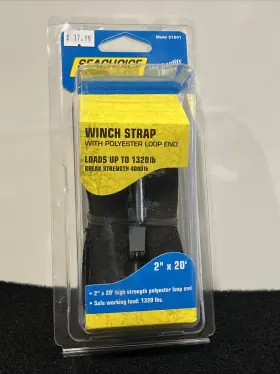 50-51241 Seachoice 719249512419 Winch Strap With Loop End 2 Inch X 20ft