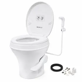 Sfrtph-01-02 Seaflo Residential Height Camper/rv Toilet With Sprayer Attachment 18.5 Inch Standard Heig Sfrtph-01-02 Seaflo Residential Height Camper/rv Toilet With Sprayer Attachment 18.5 Inch Standard Heig