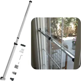 Securityman 701107903668 Sliding Door Security Bar-child Proof Lock Chrome