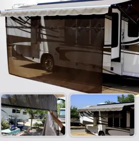 911788.9e Shade Pro 17ft X 9ft Black Rv Camper - Vista Awning Drop With Zipper New 911788.9e Shade Pro 17ft X 9ft Black Rv Camper - Vista Awning Drop With Zipper New