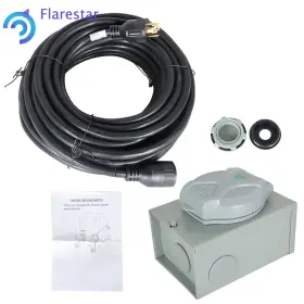 Fs1380050sr Silscvtt 75 Ft 30 Amp Generator Cord And Power Inlet Box Nema L14-30p/l14-30r
