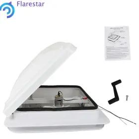 Fs1394800sr Silscvtt Universal For Camper Trailer Rv Roof Vent Fan Kit White 14 Inch X 12 V 6 Blades