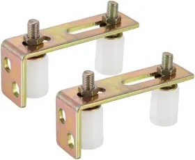 Skelang 631384975068 Slide Gate Guide Roller With L Post Bracket Adjustable Dual Silver