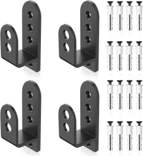 Skysen 795853111859 2x4 Door Barricade Brackets - Perfect Fit For Lumber Carbon Black